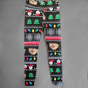 Festive Black Christmas Leggings
